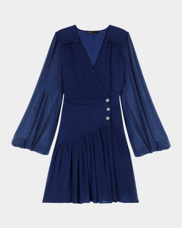 Rory Chiffon-Effect Wrap Dress